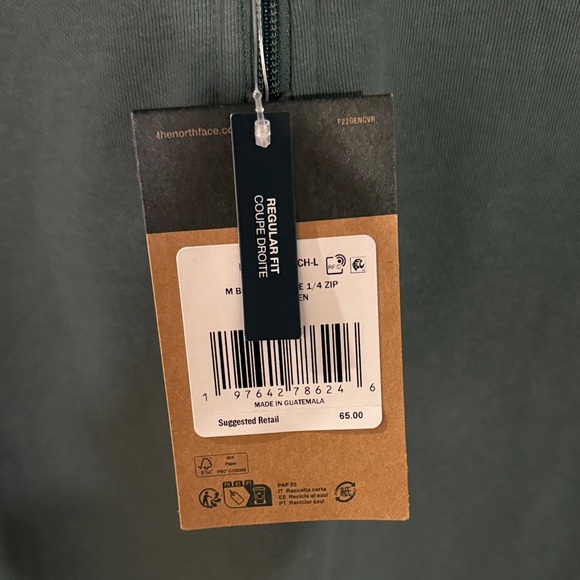 The North Face Men's Green Zip-Up Sweater - Picture 2 of 4